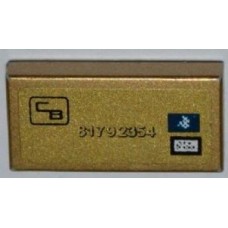 Part 3069bpb196 Metalic Gold Tile 1 x 2 with City Bank Logo and '81792354' Pattern (Sticker) - Set 3661 